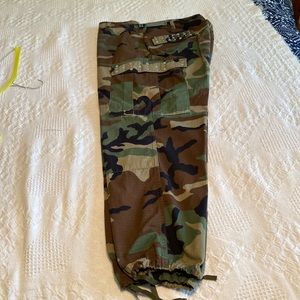 Camo pants with rhinestone embellishments. Size medium